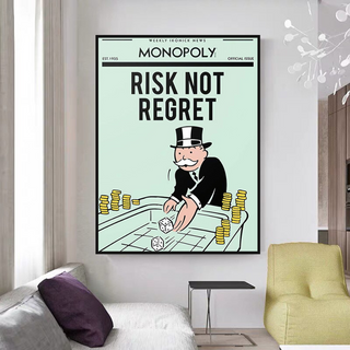 Risk Not RegretRisk Not Regret - Monopoly Canvas Wall Art-Wall Posters