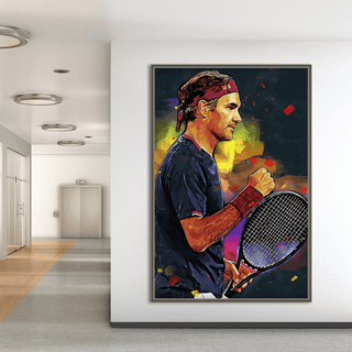 Roger Federer Grand Slam Glory Canvas Wall Art-Tennis Wall Art