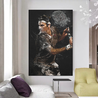 Roger Federer Tennis Legend Canvas Wall Art - Sports Decor-Tennis Wall Art