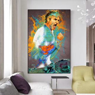 Roger Federer Tennis Legend Canvas Wall Art-Tennis Wall Art