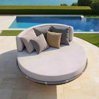 Round Outdoor Rattan Outdoor Furniture Set – Bamboo Wicker-Outdoor Day Bed