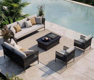 Round Outdoor Rattan Outdoor Furniture Set – Bamboo Wicker-Outdoor Day Bed