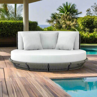 Round Outdoor Rattan Outdoor Furniture Set – Bamboo Wicker-Outdoor Day Bed