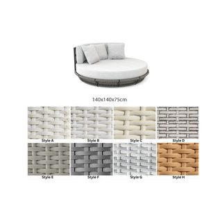 Round Outdoor Rattan Outdoor Furniture Set – Bamboo Wicker-Outdoor Day Bed