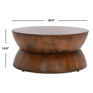 Rustic Solid Wood Round Coffee Table-Coffee Table