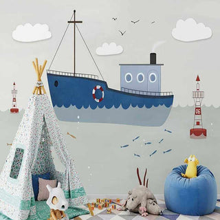 Sailing Nursery Wallpaper: Create an Adventurous Nursery-Kids Room Wallpaper