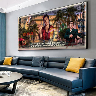 Scarface Canvas Wall Art - Authentic Tony Montana Prints-GodFather Art
