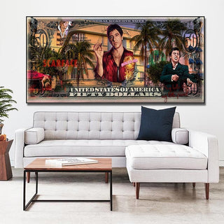 Scarface Canvas Wall Art - Authentic Tony Montana Prints-GodFather Art