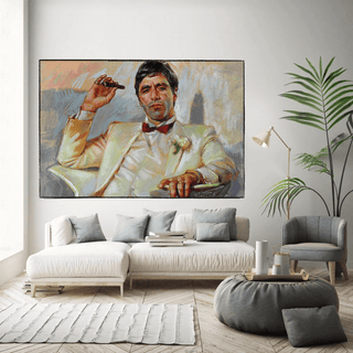 Scarface Pablo Mafia Canvas Wall Art-GodFather Art