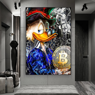 Scrooge McDuck Bitcoin Millionaire Canvas Wall Art Poster-Scrooge Art
