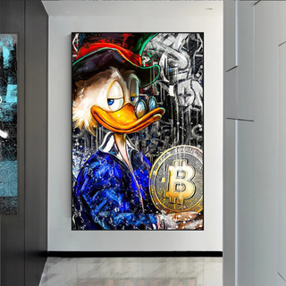 Scrooge McDuck Bitcoin Millionaire Canvas Wall Art Poster-Scrooge Art