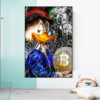Scrooge McDuck Bitcoin Millionaire Canvas Wall Art Poster-Scrooge Art