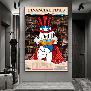 Scrooge McDuck Canvas Wall Art - Financial Times-Scrooge Art