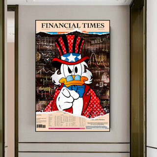 Scrooge McDuck Canvas Wall Art - Financial Times-Scrooge Art
