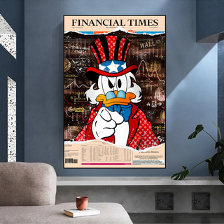 Scrooge McDuck Canvas Wall Art - Financial Times-Scrooge Art