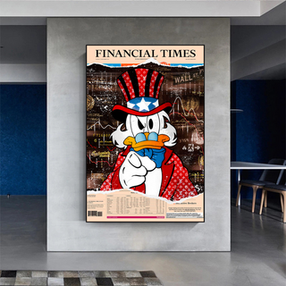 Scrooge McDuck Canvas Wall Art - Financial Times-Scrooge Art