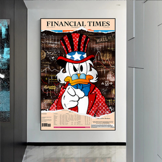 Scrooge McDuck Canvas Wall Art - Financial Times-Scrooge Art