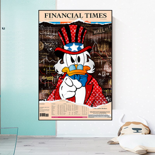 Scrooge McDuck Canvas Wall Art - Financial Times-Scrooge Art