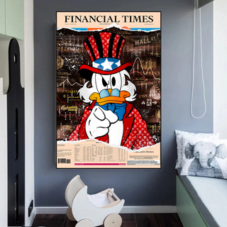 Scrooge McDuck Canvas Wall Art - Financial Times-Scrooge Art