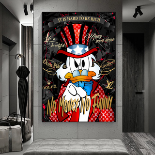 Scrooge McDuck Canvas Wall Art - No Money No Honey-Scrooge Art