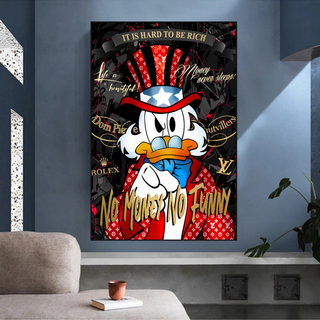 Scrooge McDuck Canvas Wall Art - No Money No Honey-Scrooge Art