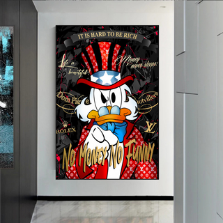 Scrooge McDuck Canvas Wall Art - No Money No Honey-Scrooge Art