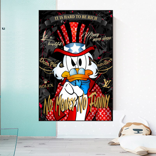 Scrooge McDuck Canvas Wall Art - No Money No Honey-Scrooge Art