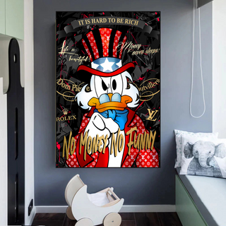 Scrooge McDuck Canvas Wall Art - No Money No Honey-Scrooge Art