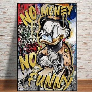 Scrooge McDuck Canvas Wall Art - No Money-Scrooge Art