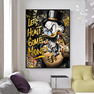 Scrooge McDuck Lets Hunt Some Money Canvas Wall Art-Scrooge Art