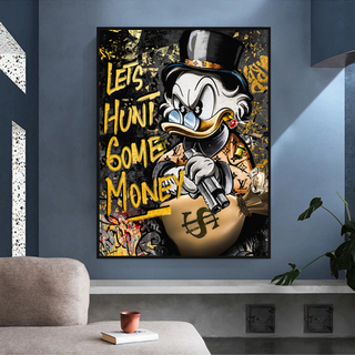 Scrooge McDuck Lets Hunt Some Money Canvas Wall Art-Scrooge Art