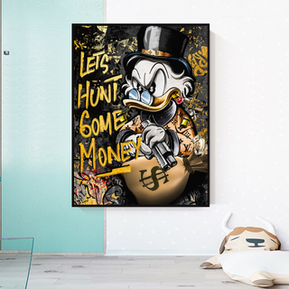 Scrooge McDuck Lets Hunt Some Money Canvas Wall Art-Scrooge Art