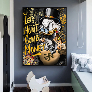 Scrooge McDuck Lets Hunt Some Money Canvas Wall Art-Scrooge Art