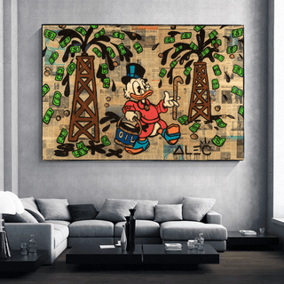 Scrooge McDuck Oil Money Maker Millionaire by Alec Canvas Wall Art-Scrooge Art