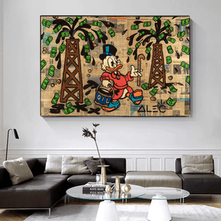 Scrooge McDuck Oil Money Maker Millionaire by Alec Canvas Wall Art-Scrooge Art