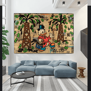 Scrooge McDuck Oil Money Maker Millionaire by Alec Canvas Wall Art-Scrooge Art