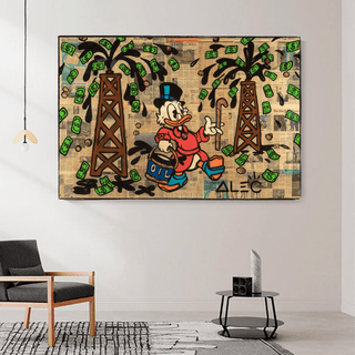 Scrooge McDuck Oil Money Maker Millionaire by Alec Canvas Wall Art-Scrooge Art