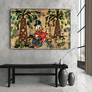 Scrooge McDuck Oil Money Maker Millionaire by Alec Canvas Wall Art-Scrooge Art