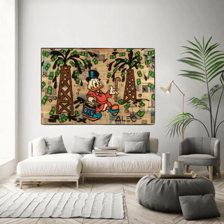 Scrooge McDuck Oil Money Maker Millionaire by Alec Canvas Wall Art-Scrooge Art