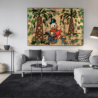 Scrooge McDuck Oil Money Maker Millionaire by Alec Canvas Wall Art-Scrooge Art