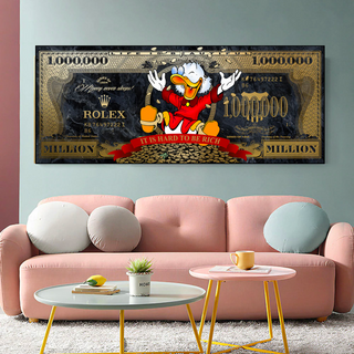 Scrooge McDuck One Million Dollar Canvas Wall Art-Scrooge Art