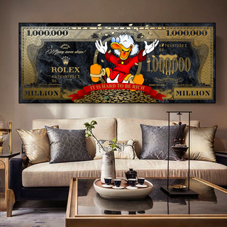 Scrooge McDuck One Million Dollar Canvas Wall Art-Scrooge Art