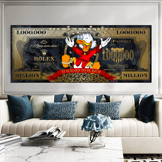 Scrooge McDuck One Million Dollar Canvas Wall Art-Scrooge Art
