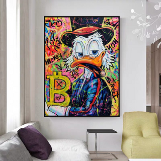 Scrooge McDuck Pop Art Bitcoin Millionaire Canvas Wall Art-Scrooge Art