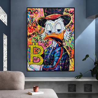 Scrooge McDuck Pop Art Bitcoin Millionaire Canvas Wall Art-Scrooge Art