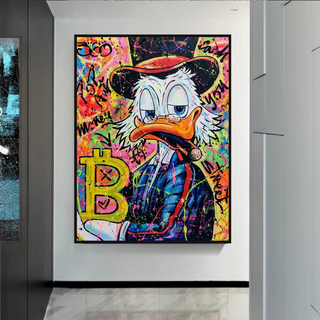 Scrooge McDuck Pop Art Bitcoin Millionaire Canvas Wall Art-Scrooge Art