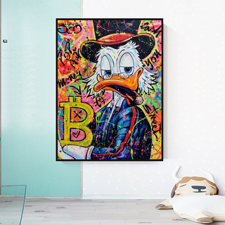 Scrooge McDuck Pop Art Bitcoin Millionaire Canvas Wall Art-Scrooge Art