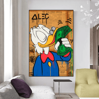 Scrooge McDuck Smells Money by Alec Canvas Wall Art-Scrooge Art