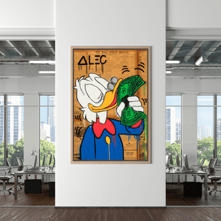 Scrooge McDuck Smells Money by Alec Canvas Wall Art-Scrooge Art