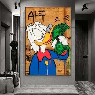 Scrooge McDuck Smells Money by Alec Canvas Wall Art-Scrooge Art